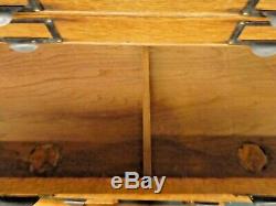 Antique OAK 10-DRAWER FLAT FILE CABINET. Label Holder Handles. 23H x21W x17D