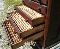 Antique Oak 10 Drawer Watch Repair Cabinet 1890s Era