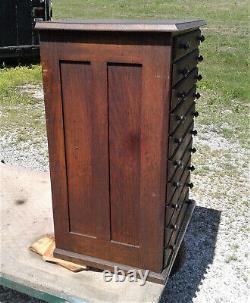 Antique Oak 10 Drawer Watch Repair Cabinet 1890s Era