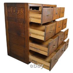 Antique Oak 12 Drawer File Cabinet by Library Bureau Legal Size, 1900s, #21647