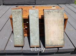 Antique Oak 15 Drawer Counter Top Store Hardware Cabinet 1900s Era