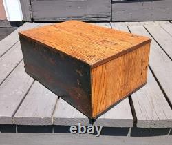 Antique Oak 15 Drawer Counter Top Store Hardware Cabinet 1900s Era
