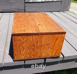 Antique Oak 15 Drawer Counter Top Store Hardware Cabinet 1900s Era
