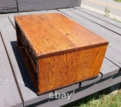 Antique Oak 15 Drawer Counter Top Store Hardware Cabinet 1900s Era