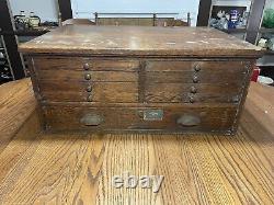 Antique Oak 1800s Post Office Stamp Money Cabinet Solid Oak Original Keys Lock