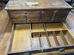 Antique Oak 1800s Post Office Stamp Money Cabinet Solid Oak Original Keys Lock