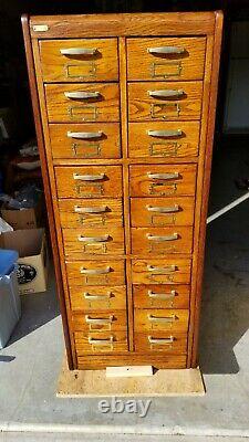 Antique Oak 20 Drawer File Cabinet Apothecary Collections