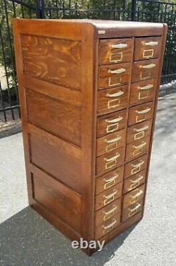 Antique Oak 20 Drawer File Cabinet Apothecary Collections