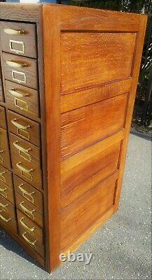 Antique Oak 20 Drawer File Cabinet Apothecary Collections