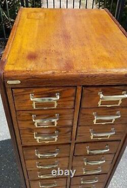 Antique Oak 20 Drawer File Cabinet Apothecary Collections