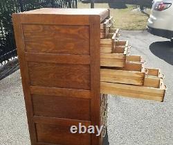 Antique Oak 20 Drawer File Cabinet Apothecary Collections