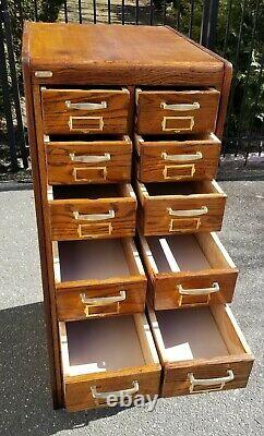 Antique Oak 20 Drawer File Cabinet Apothecary Collections