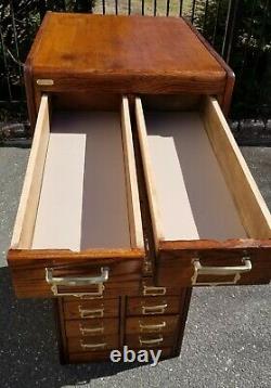 Antique Oak 20 Drawer File Cabinet Apothecary Collections