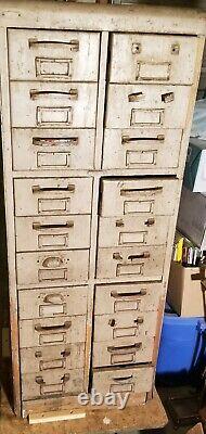 Antique Oak 20 Drawer File Cabinet Apothecary Collections