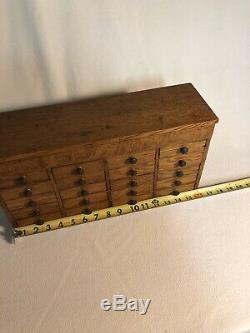 Antique Oak 20 Drawer Watchmakers Cabinet
