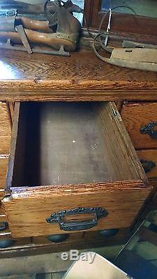 Antique Oak 25 Drawer File Apothecary Country Store Hardware Cabinet