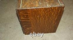 Antique Oak 3 Drawer HORIZONTAL File CABINET Desk wood Cabinet