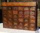 Antique Oak 36 Drawer Index Library Apothecary Cabinet Catalog Tool 29 X 38