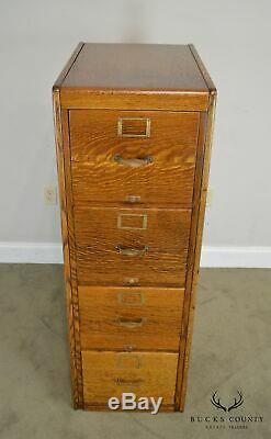 Antique Oak 4 Drawer File Cabinet (B)