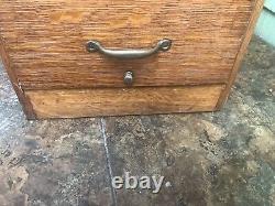 Antique Oak 4 Drawer Filing Cabinet