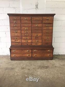 Antique Oak 40 Drawer Rival Letter File Cabinet Lawyers Apothecary Craft Office
