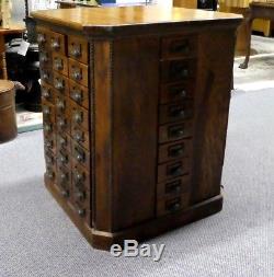 Antique Oak 72-Drawer Octagonal Merchandse/Craft/Tool/Sewing 4-Side CABINET 1900