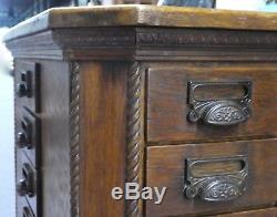 Antique Oak 72-Drawer Octagonal Merchandse/Craft/Tool/Sewing 4-Side CABINET 1900