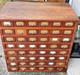 Antique Oak Apothecary Cabinet File General Store Hardware Library 48 Drawers