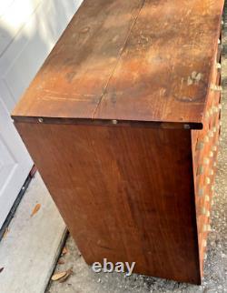 Antique Oak Apothecary Cabinet File General Store Hardware Library 48 Drawers