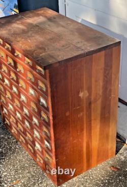 Antique Oak Apothecary Cabinet File General Store Hardware Library 48 Drawers