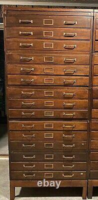 Antique Oak Architect's Flat Blueprint Cabinet