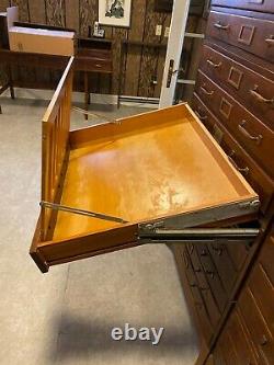 Antique Oak Architect's Flat Blueprint Cabinet