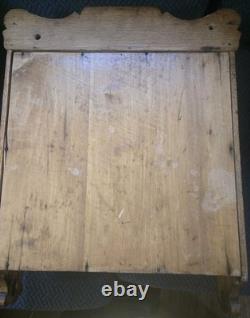 Antique Oak Bathroom Medicine Cabinet with Mirror Rare Knob
