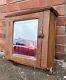 Antique Oak Beveled Mirror Medicine Cabinet With Towel Bar 19 X 16 X 6