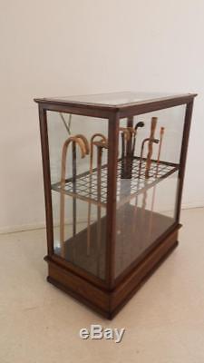 Antique Oak Cane / Walking Sticks Display Case Cabinet Attributed To Oscar Onken