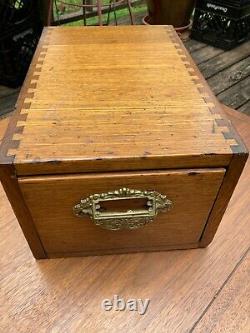 Antique Oak Card Index Catalog Cabinet-The Globe Wernicke Co. WG-15816, 1 Drawer