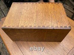 Antique Oak Card Index Catalog Cabinet-The Globe Wernicke Co. WG-15816, 1 Drawer