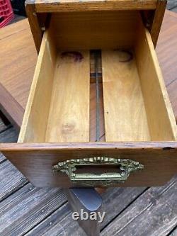 Antique Oak Card Index Catalog Cabinet-The Globe Wernicke Co. WG-15816, 1 Drawer