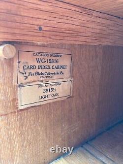 Antique Oak Card Index Catalog Cabinet-The Globe Wernicke Co. WG-15816, 1 Drawer