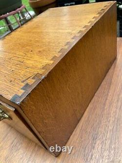 Antique Oak Card Index Catalog Cabinet-The Globe Wernicke Co. WG-15816, 1 Drawer