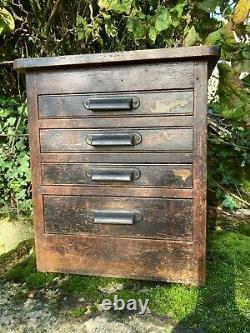 Antique Oak Cased Industrial Printers Cabinet, Great Original Patina