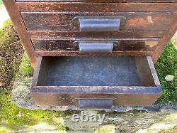 Antique Oak Cased Industrial Printers Cabinet, Great Original Patina