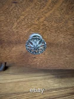 Antique Oak China Cabinet Glass Door Plate Grooves Curved Front 1920s w Drawer