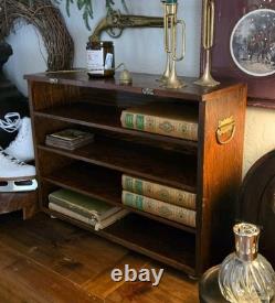 Antique Oak Counter Top Drawer Cabinet With Brass Handles 22x17 SHOP CLOSE JULY