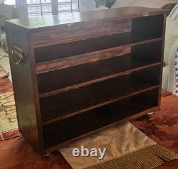 Antique Oak Counter Top Drawer Cabinet With Brass Handles 22x17 SHOP CLOSE JULY