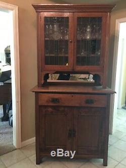 Antique Oak Cupboard Hutch, Kitchen Cabinet, China cabinet, Oak