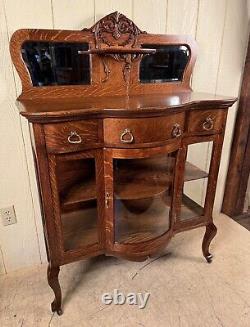 Antique Oak Curio Server