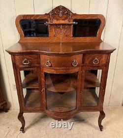 Antique Oak Curio Server