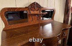 Antique Oak Curio Server