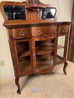 Antique Oak Curio Server